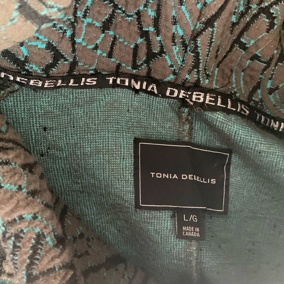 TONIA DEBELLIS  CowlNeck LongTunic Stylepullover jacket blue/brown/black… - Picture 10 of 11